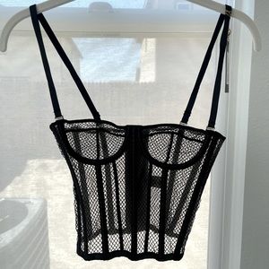 MESHKI Yazmin Mesh & Satin Longline Bustier XS size 6